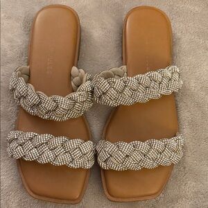 Chic Braided Sandals with Sparkling Accents